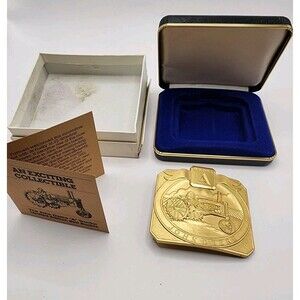 John Deere Model A Adjustable Rear Wheel Gold Tone 1989 Promo Belt Buckle